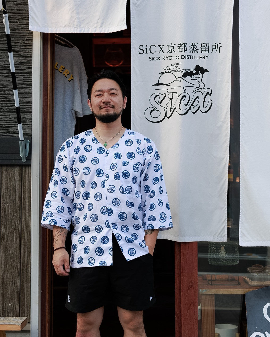 SiCX京都蒸留所 × かまわぬ ダボシャツ
