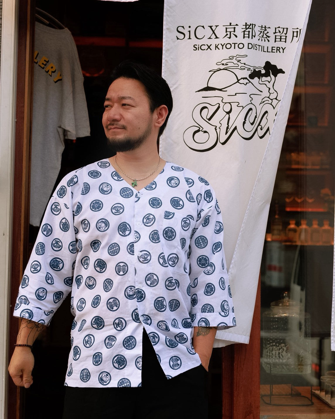 SiCX京都蒸留所 × かまわぬ ダボシャツ